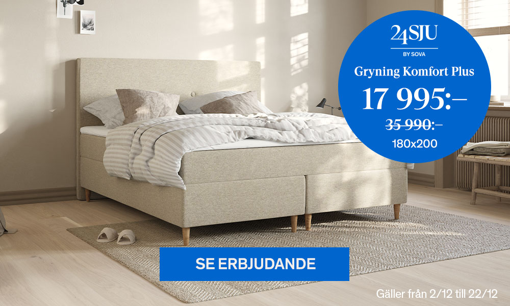 24SJU Gryning Komfort Plus Kontinentalsäng 17 995:-